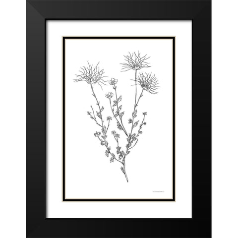 Soft Whisper Black Modern Wood Framed Art Print with Double Matting by Kamdon Kreations