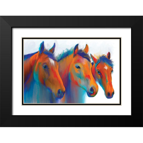 Painted Ponies    Black Modern Wood Framed Art Print with Double Matting by Kamdon Kreations