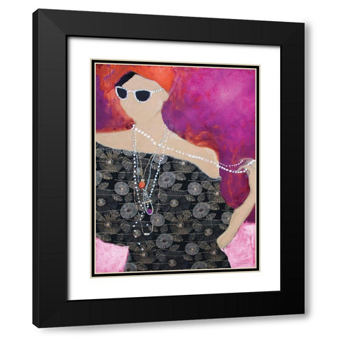 Yes-Girl! Black Modern Wood Framed Art Print with Double Matting by Kamdon Kreations