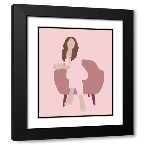 Lauren Black Modern Wood Framed Art Print with Double Matting by Kamdon Kreations