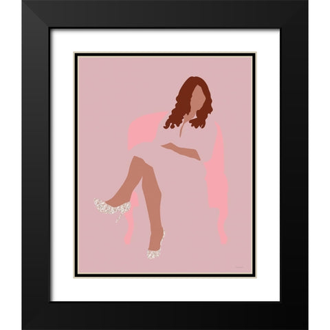 Julia Black Modern Wood Framed Art Print with Double Matting by Kamdon Kreations