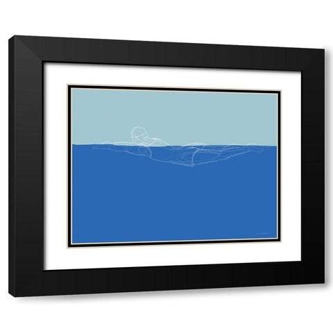 How to Swim 1 Black Modern Wood Framed Art Print with Double Matting by Kamdon Kreations