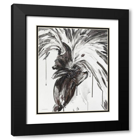 Fierce Black Modern Wood Framed Art Print with Double Matting by Kamdon Kreations
