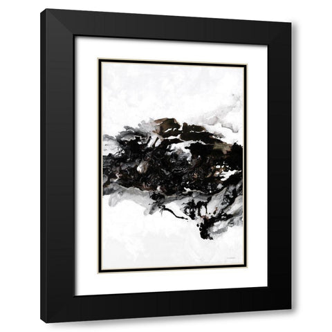 Eruption Black Modern Wood Framed Art Print with Double Matting by Kamdon Kreations