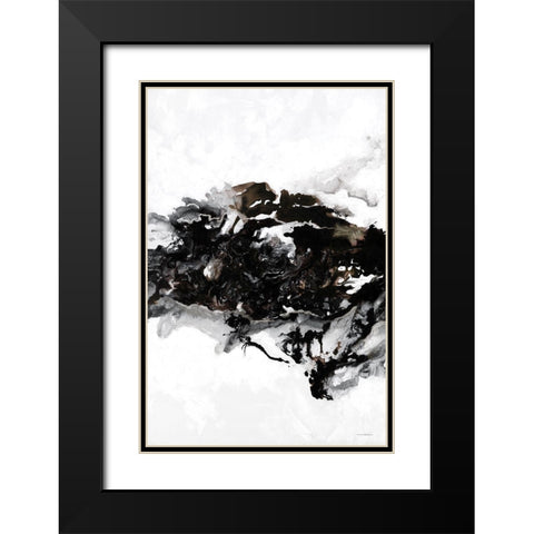 Eruption Black Modern Wood Framed Art Print with Double Matting by Kamdon Kreations
