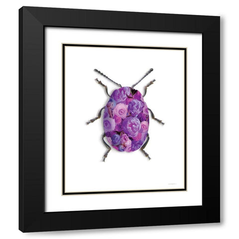 Purple Camo Black Modern Wood Framed Art Print with Double Matting by Kamdon Kreations
