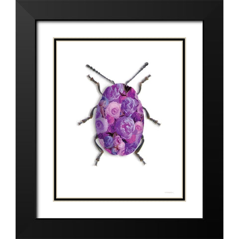 Purple Camo Black Modern Wood Framed Art Print with Double Matting by Kamdon Kreations