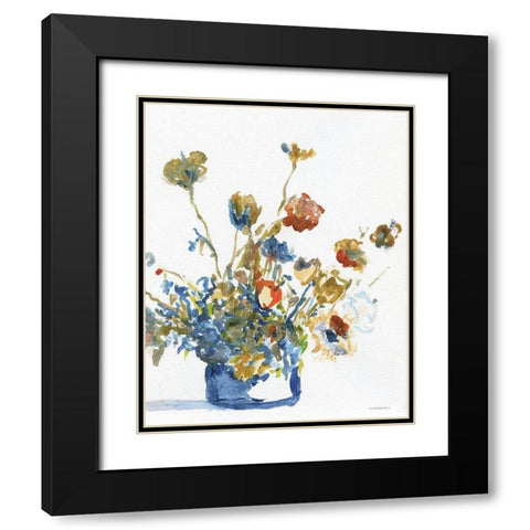 Blue Bees     Black Modern Wood Framed Art Print with Double Matting by Kamdon Kreations