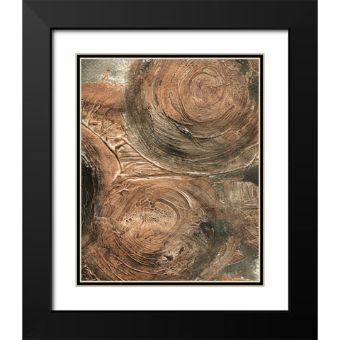 Initials on the Tree Black Modern Wood Framed Art Print with Double Matting by Kamdon Kreations