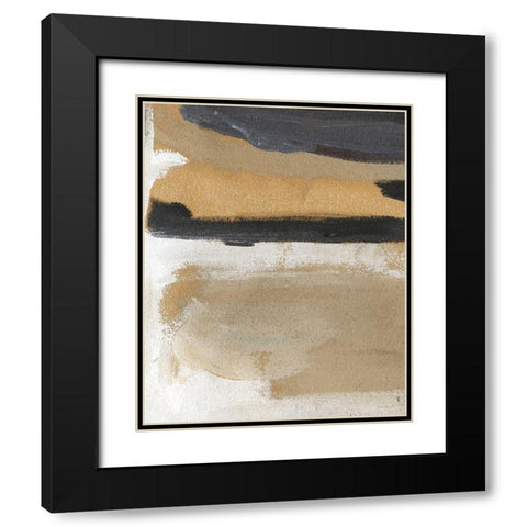 Wave Black Modern Wood Framed Art Print with Double Matting by Kamdon Kreations