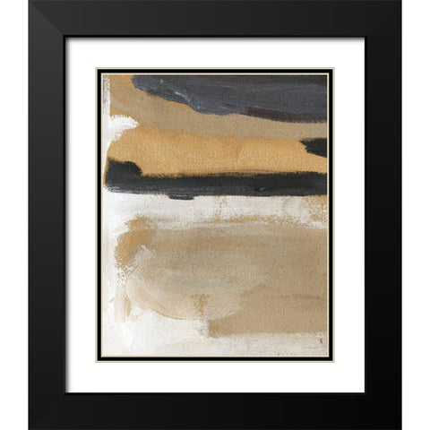 Wave Black Modern Wood Framed Art Print with Double Matting by Kamdon Kreations