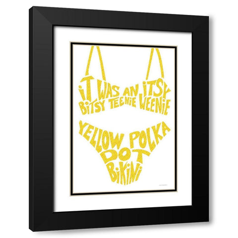Yellow Polka Dot Bikini Black Modern Wood Framed Art Print with Double Matting by Kamdon Kreations