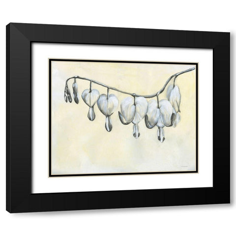 Bleeding Heart Black Modern Wood Framed Art Print with Double Matting by Kamdon Kreations