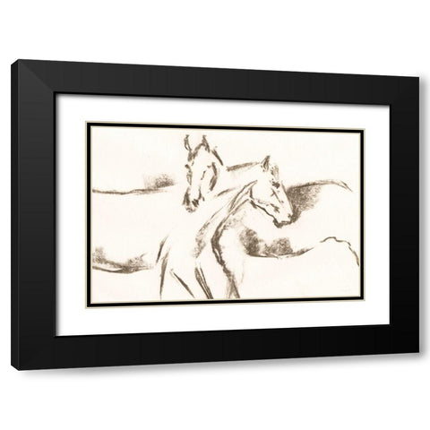 Filly Friends Black Modern Wood Framed Art Print with Double Matting by Kamdon Kreations
