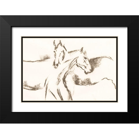 Filly Friends Black Modern Wood Framed Art Print with Double Matting by Kamdon Kreations