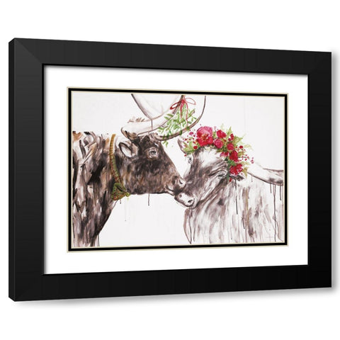 Under the Mistletoe Black Modern Wood Framed Art Print with Double Matting by Kamdon Kreations