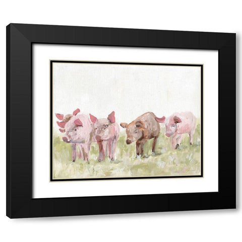 This Little Piggieâ€¦ Black Modern Wood Framed Art Print with Double Matting by Kamdon Kreations