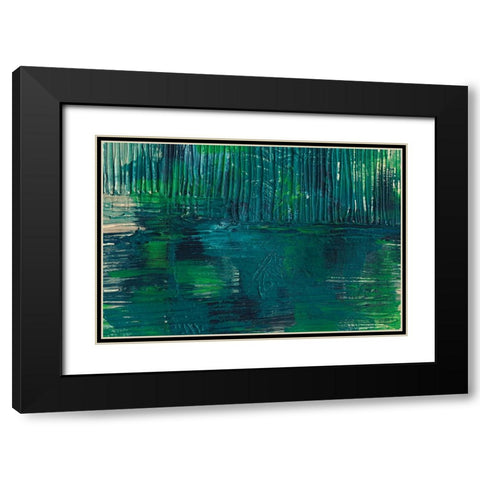 One Step At a Time Black Modern Wood Framed Art Print with Double Matting by Kamdon Kreations