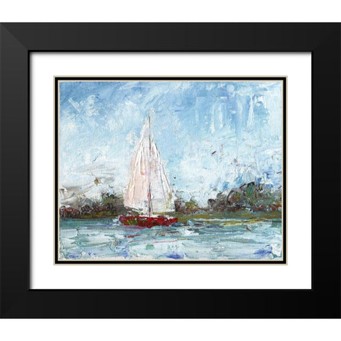 Here We Go a Sailing Black Modern Wood Framed Art Print with Double Matting by Kamdon Kreations