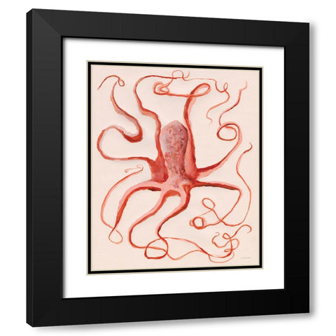 Tangled Black Modern Wood Framed Art Print with Double Matting by Kamdon Kreations