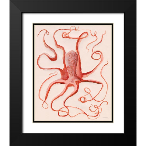 Tangled Black Modern Wood Framed Art Print with Double Matting by Kamdon Kreations