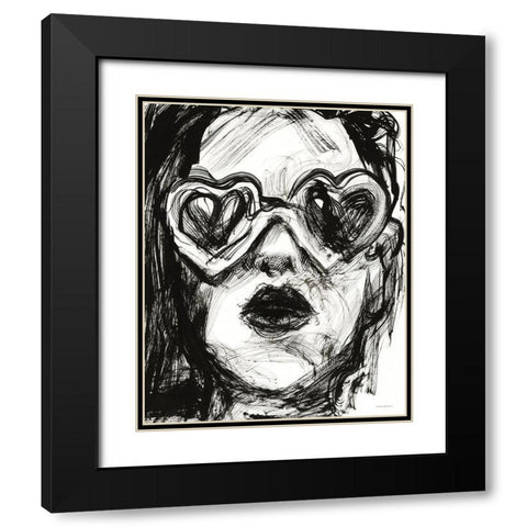 Love Goggles Black Modern Wood Framed Art Print with Double Matting by Kamdon Kreations