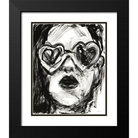 Love Goggles Black Modern Wood Framed Art Print with Double Matting by Kamdon Kreations