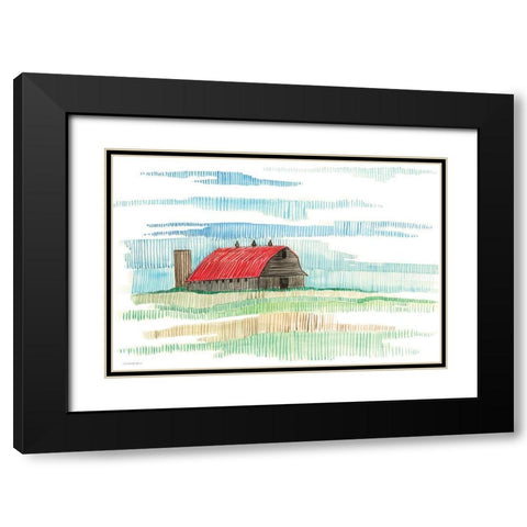 Patches of Grass Black Modern Wood Framed Art Print with Double Matting by Kamdon Kreations