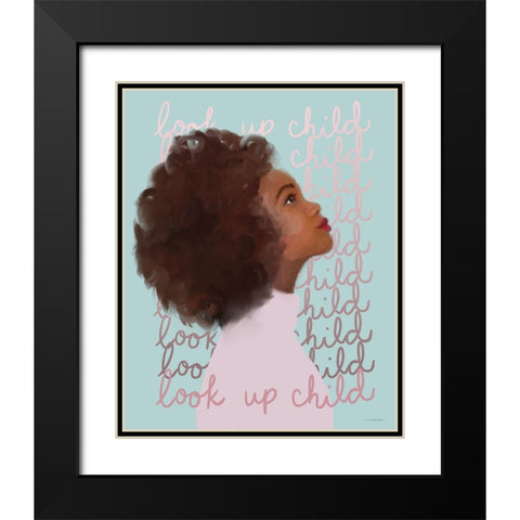 Look Up Child Black Modern Wood Framed Art Print with Double Matting by Kamdon Kreations