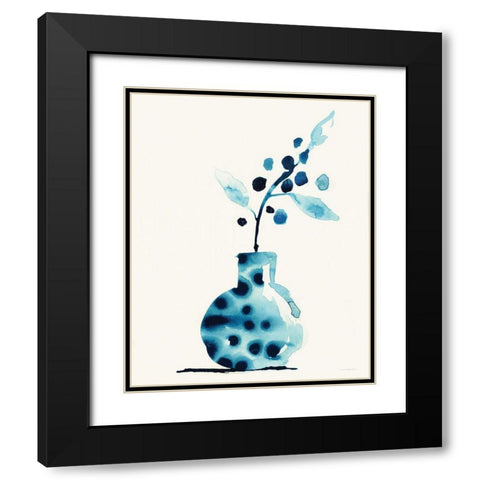 Wild Berries Black Modern Wood Framed Art Print with Double Matting by Kamdon Kreations
