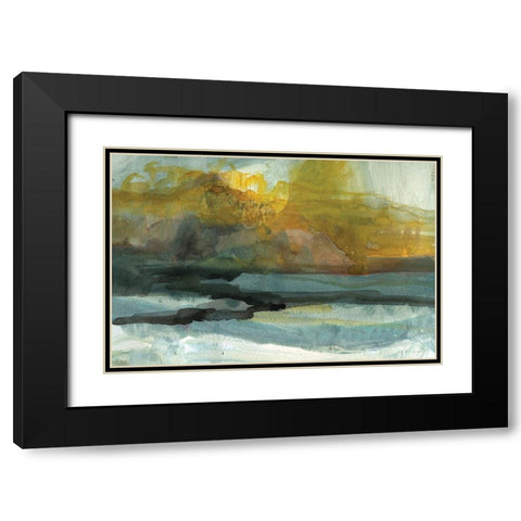 Path to the Golden City Black Modern Wood Framed Art Print with Double Matting by Kamdon Kreations