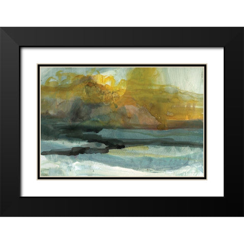 Path to the Golden City Black Modern Wood Framed Art Print with Double Matting by Kamdon Kreations