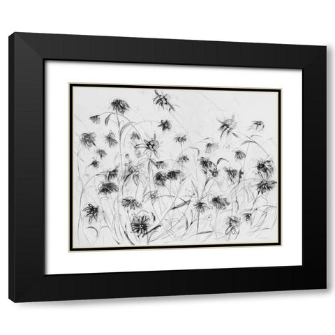 Edelweiss Black Modern Wood Framed Art Print with Double Matting by Kamdon Kreations