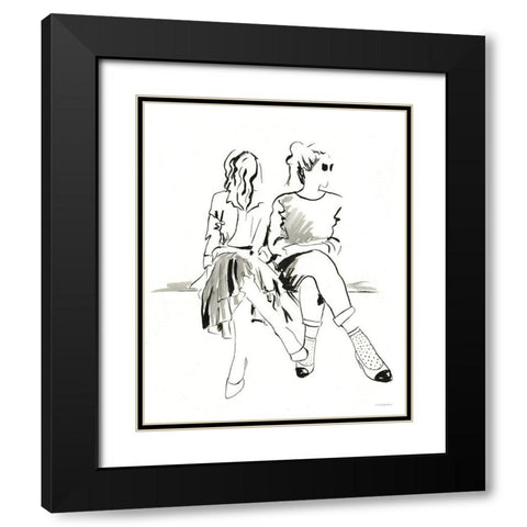 People Watching Black Modern Wood Framed Art Print with Double Matting by Kamdon Kreations