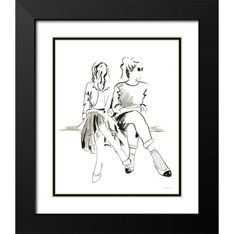 People Watching Black Modern Wood Framed Art Print with Double Matting by Kamdon Kreations
