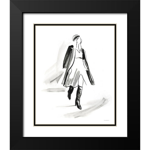Overcoat Black Modern Wood Framed Art Print with Double Matting by Kamdon Kreations