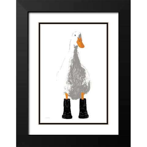 Duck in Docs II Black Modern Wood Framed Art Print with Double Matting by Kamdon Kreations
