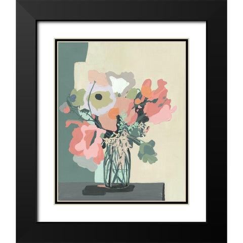 Blush Pink Cutout Black Modern Wood Framed Art Print with Double Matting by Kamdon Kreations