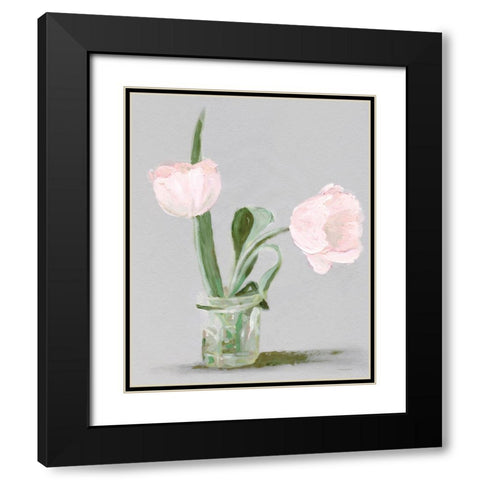 Tulip Sisters Black Modern Wood Framed Art Print with Double Matting by Kamdon Kreations