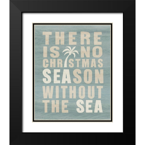 Coastal Christmas Season Black Modern Wood Framed Art Print with Double Matting by Kamdon Kreations