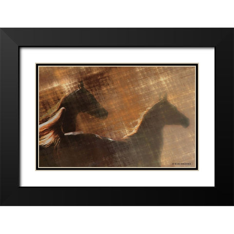 Buddies Black Modern Wood Framed Art Print with Double Matting by Brooks, Kari