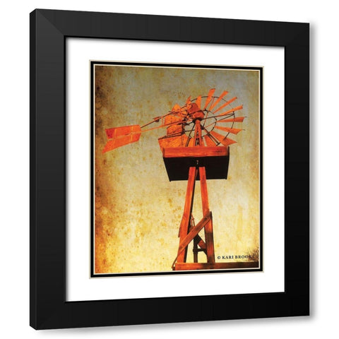 Chips Windmill I   Black Modern Wood Framed Art Print with Double Matting by Brooks, Kari