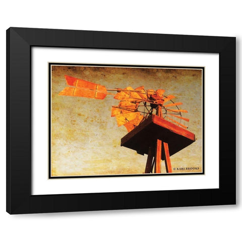 Chips Windmill II   Black Modern Wood Framed Art Print with Double Matting by Brooks, Kari