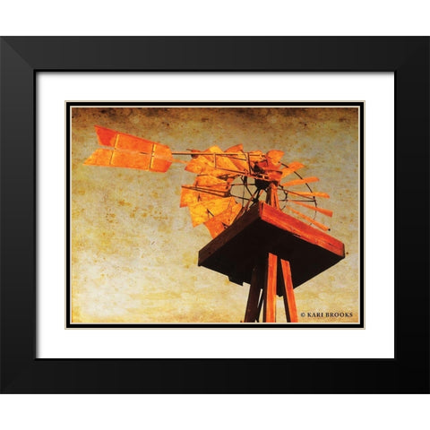 Chips Windmill II   Black Modern Wood Framed Art Print with Double Matting by Brooks, Kari