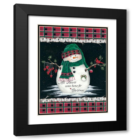 Hearts Home for Christmas Black Modern Wood Framed Art Print with Double Matting by Kennedy, Lisa