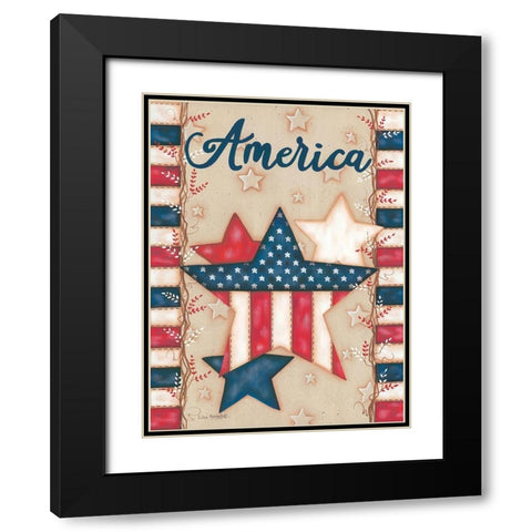 America Black Modern Wood Framed Art Print with Double Matting by Kennedy, Lisa