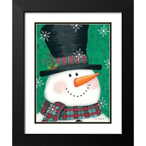 Portrait Snowman Black Modern Wood Framed Art Print with Double Matting by Kennedy, Lisa