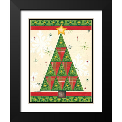 Triangle Tree Black Modern Wood Framed Art Print with Double Matting by Kennedy, Lisa