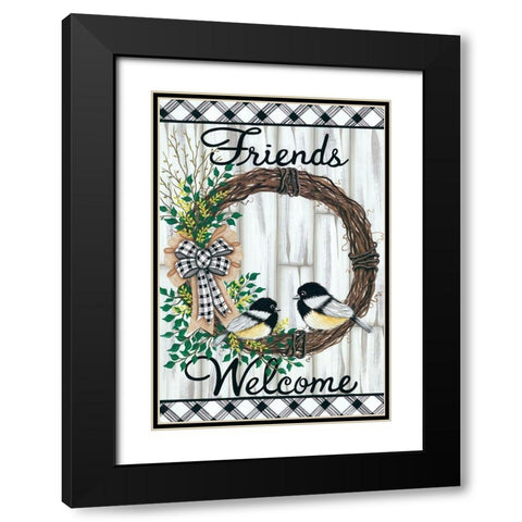 Welcome Friends Black Modern Wood Framed Art Print with Double Matting by Kennedy, Lisa