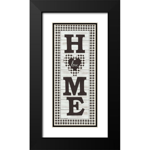 Black And White Plaid Home Black Modern Wood Framed Art Print with Double Matting by Kennedy, Lisa